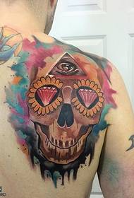 Axel akvarell skalle tatuering mönster