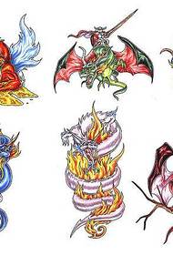 Tatoveringsmønster for tegneserier: europeisk tatoveringsmønster for flammehodeskalle