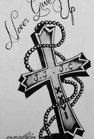 Manuscript cross english tattoo mfano