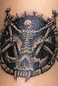 Braccio nero cenere scheletro tatuaggio modello