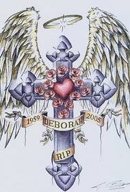 Personnalité Ailes Cross Tattoo Manuscrit Patterns Enjoy Photos