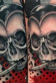 Armfarge røkt tatoveringsmønster for mickey hodeskalle