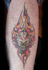 corak tatu warna skullflame