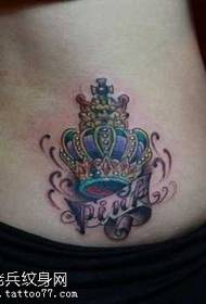 Waist crown tattoo pattern