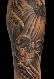 Modello tatuaggio teschio di zucca