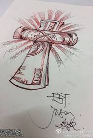 Modello manoscritto tatuaggio croce personalità