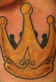 Modello di tatuaggio corona d'oro