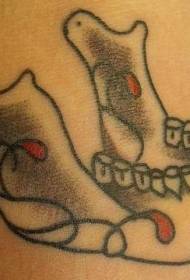 Modello tatuaggio braccio mandibola teschio zucchero colorato