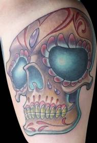Patrón de tatuaje de cráneo de surrealismo de color de brazo
