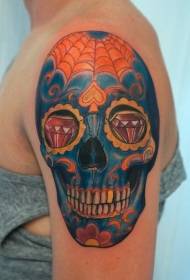 Motivo tatuaggio diamante smalto colorato spalla