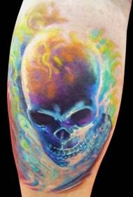 Modello di tatuaggio teschio incandescente di colore del braccio
