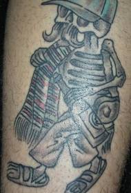 Rameno čierne sivé mexické tetovanie