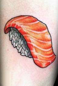 Voedseltatoeages Veelkleurige eenvoudige sushi-tattoo-ontwerpen