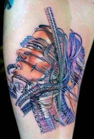 Ny fargerik mekanisk kvinnelig tatoveringsmønster