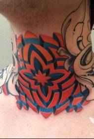 Nekkleur symmetrisch geometrisch tattoo-patroon