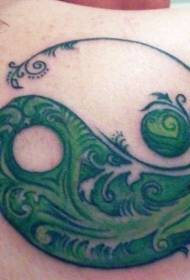 Iphethini le-Green plant yin ne-yang inhlebo ye-tattoo