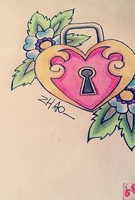 Creative Heart Lock Tattoo Manuskriptebild