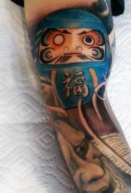 Braccio nuovo tumbler di colore giapponese tatuaggio con tatuaggio maschera diavolo
