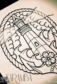 Modello di tatuaggio classico faro