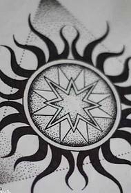 Manuscript sting sun tattoo pattern