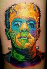 Image couleur de tatouage portrait Frankenstein bras