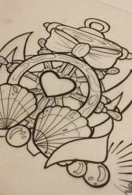An Eoraip agus i Meiriceá lámhscríbhinn phatrún phatrúin tattoo dubha rubair