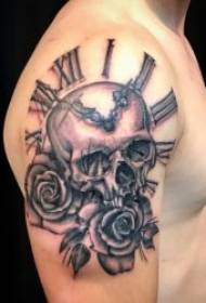 Clock tattoo pattern 10 sets of black and gray creative clock tattoo patterns