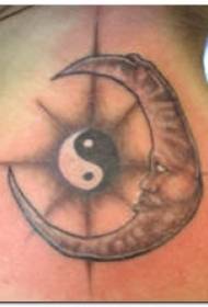 Collo yin e yang gossip e modello tatuaggio luna