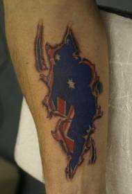 الذراع تمزيق الوشم تحت العلم الأسترالي