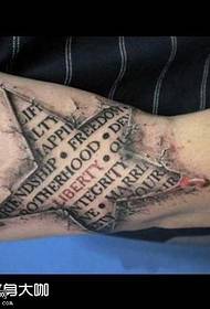 Model de tatuaj englezesc de cinci stele pe picioare