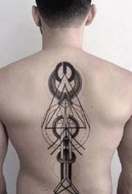 Léirthuiscint ar phatrún tattoo geoiméadrach íon i stíl dhian