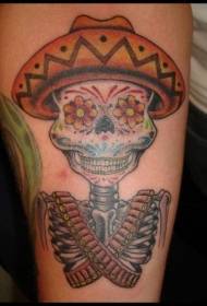 Rankos spalvos meksikietiškos santvaros tatuiruotės modelis