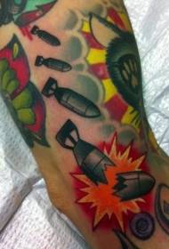 Mtindo wa tattoo ya bomu ya rangi ya mkono