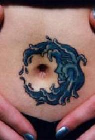 Abdomen color moon totem tattoo pattern