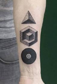 Noen få fine abstrakte stil geometriske stikker tatovering design