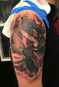 Twee unieke gitaar tattoo-ontwerpen