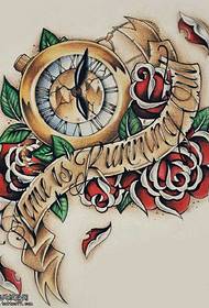 Modello di tatuaggio di manoscritto sveglia