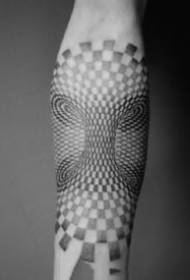Large area of \u200b\u200ba set of black geometric tattoo pictures