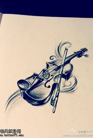 Violin tatoveringsmanuskriptbillede