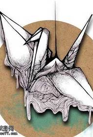 Wzór tatuażu papierowego żurawia