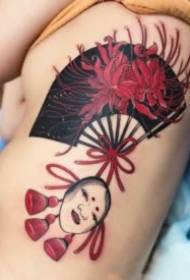 Un conjunt de dissenys de tatuatges tradicionals i fantàstics en tons vermells