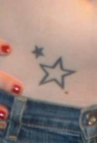 Modello di tatuaggio piccola stella del ventre