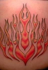 Modellu simmetricu di u tatuu di a flama di l'abdomen