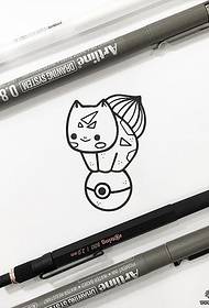 Manoscritto tatuaggio piccolo cartone animato fresco semi di rana