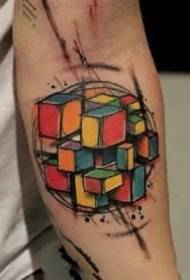 Ko te potae a Rubik, te kikorangi me te kowhai, he huinga tauira taatai tapawha