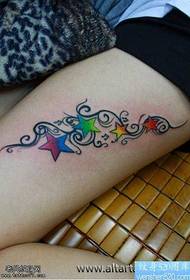 Szép látszó szőlő ötágú csillag tetoválás minta