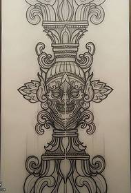 Линия на ръкопис линия татуировка на ваза
