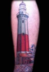 Lighthouse Tattoo 9-ը փչում է փարոս դաջվածքները մութ գիշերը