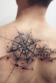 Kompass tema for et sett med tatoveringsdesign