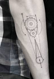 Um conjunto de pequenas tatuagens totem com linhas e pontos